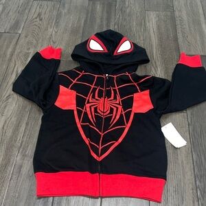 NWT marvel Spider-Man hooded zip up sweater